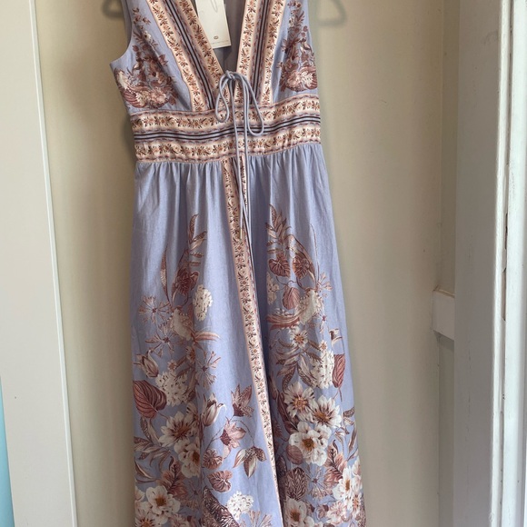 Caroline Constas Dresses & Skirts - Caroline Constas New York Grecian Linen Blend Floral Print Maxi Dress Small New